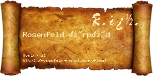 Rosenfeld Árpád névjegykártya