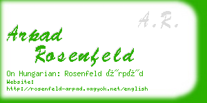 arpad rosenfeld business card